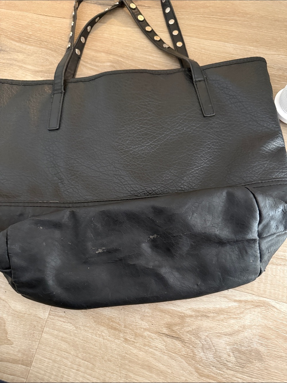 Vintage Kenneth Cole Reaction Black Tote with Studded Handles - Picture 3 of 6